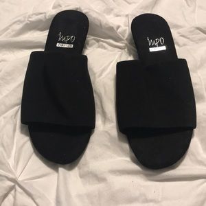 Black slip on heels